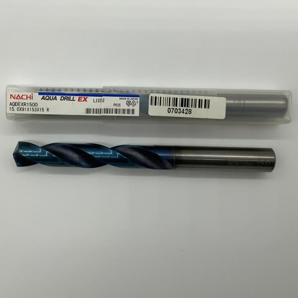 Nachi Solid Carbide 2 Flute Drill .5906 (15mm) Cutting Dia X 3.58 Flute Length