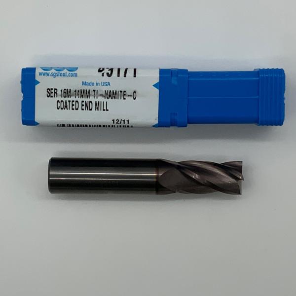 SGS Solid Carbide 4 Flute Endmill .4331 (11mm) Cutting Dia X 20mm Flute Length