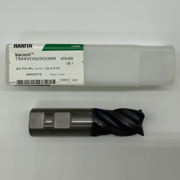 Widia Solid Carbide 4 Flute Endmill 1.000 (25.4mm) Cutting Dia X 1.50 Flute Length With .03” Corner Radius Variable Flute