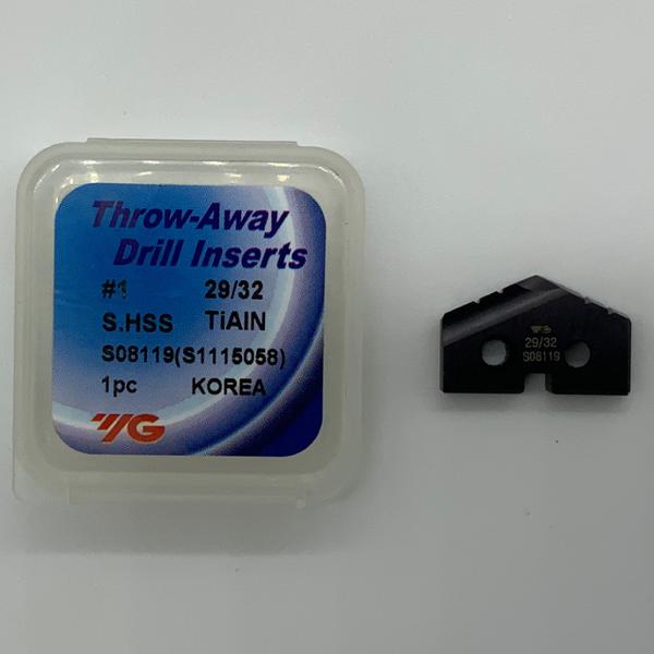 YG-1 29/32 SPADE DRILL INSERT #1 BODY S08119 HSS TIALN