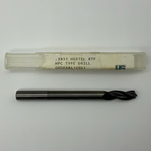 Hertel Solid Carbide 3 Flute Drill .3937 (10mm) Cutting Dia X 1.15 Flute Length Coolant Thru