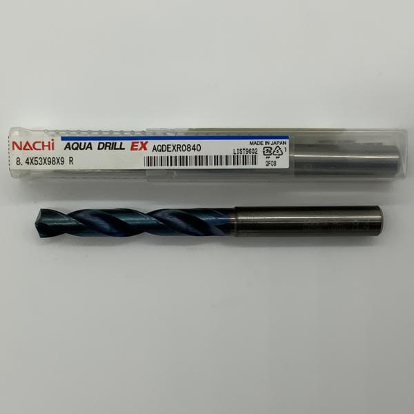 Nachi Solid Carbide 2 Flute Drill .3307 (8.4mm) Cutting Dia X 2.09 Flute Length