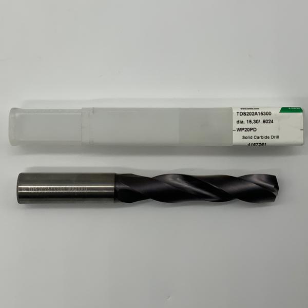 Widia Solid Carbide 2 Flute Drill .6024 (15.3mm) Cutting Dia X 3.0 Flute Length