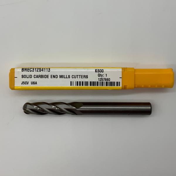 Kennametal Solid Carbide 4 Flute Ball Endmill .3125 Cutting Dia X 1.15 Flute Length