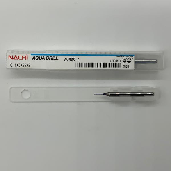 Nachi Solid Carbide 2 Flute Drill .0157 (.4mm) Cutting Dia X .20 Flute Length