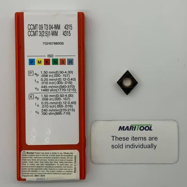 Sandvik CCMT09T304WM 4315 ( CCMT3(2.5)1-WM )