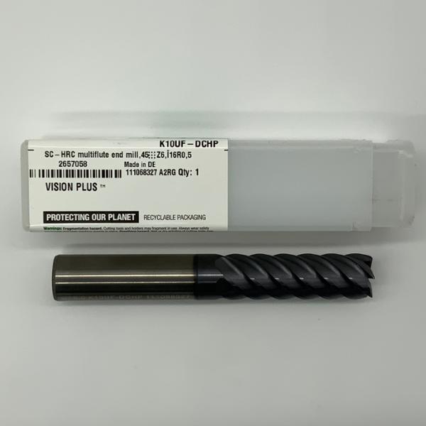 Widia Solid Carbide 6 Flute Endmill .6299 (16mm) Cutting Dia X 1.90 Flute Length With .019