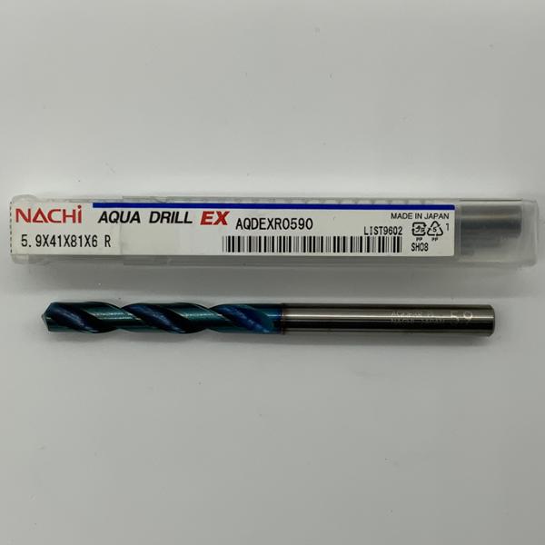 Nachi Solid Carbide 2 Flute Drill .2323 (5.9mm) Cutting Dia X 1.61 Flute Length