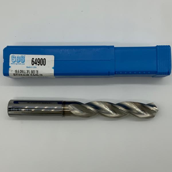 SGS Solid Carbide 3 Flute Drill .6102 (15.5mm) Cutting Dia X 3.07 Flute Length