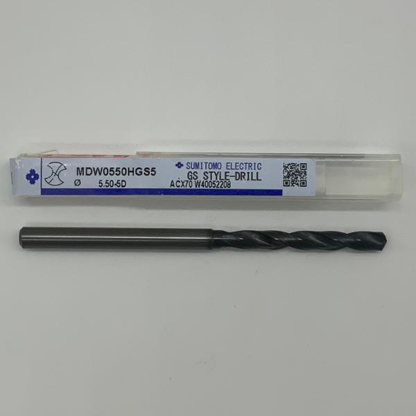 Sumitomo Solid Carbide 2 Flute Drill .2165 (5.5mm) Cutting Dia X 1.66 Flute Length Coolant Thru