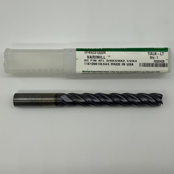 Widia Solid Carbide 4 Flute Endmill .3750 (3/8”) Cutting Dia X 2.50 Flute Length