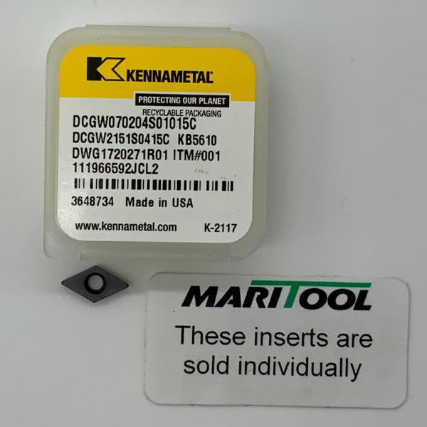 Kennametal DCGW070204S01015C KB5610 ( DCGW2151S0415C )