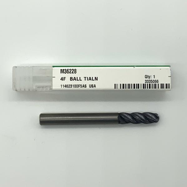 Metal Removal Solid Carbide 4 Flute Ball Endmill .2500 (1/4”) Cutting Dia X .65 Flute Length