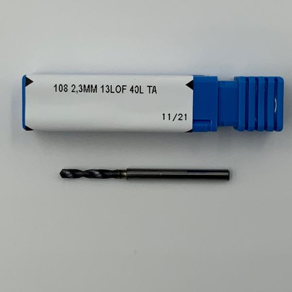 Kyocera Solid Carbide 2 Flute Drill .0906 (2.3mm) Cutting Dia X .51 Flute Length