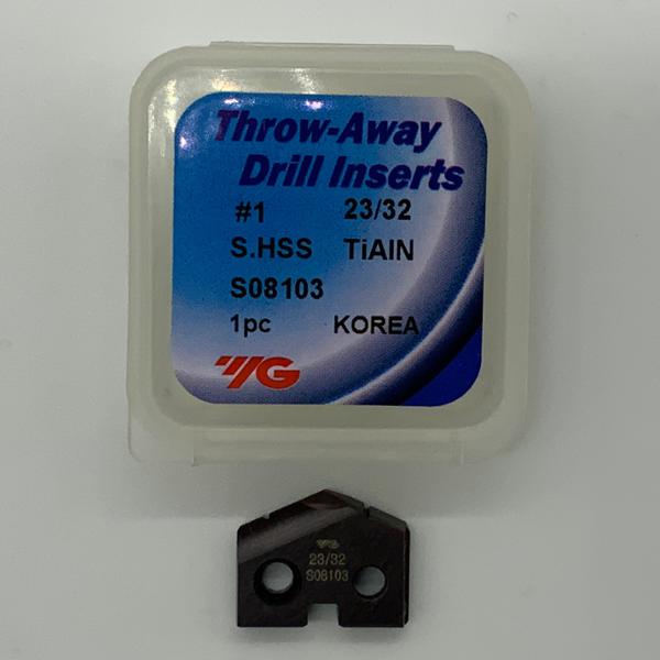 YG-1 23/32 SPADE DRILL INSERT #1 BODY S08103 HSS TIALN