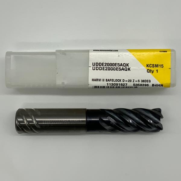 Kennametal Solid Carbide Necked 5 Flute Endmill .7874 (20.0mm) Cutting Dia X 1.5 Flute Length With .078 Corner Radius