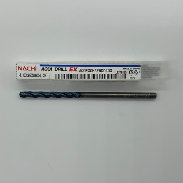 Nachi Solid Carbide 3 Flute Drill .1575 (4mm) Cutting Dia X 1.42 Flute Length Coolant Thru