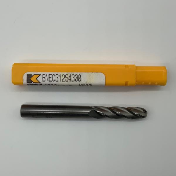 Kennametal Solid Carbide 4 Flute Ball Endmill .312 Cutting Dia X 1.20 Flute Length