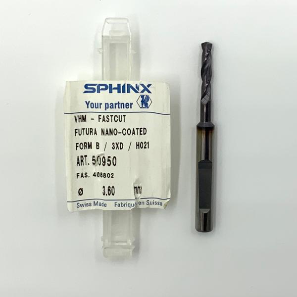 Sphinx Solid Carbide 2 Flute Drill .1417 (3.6mm) Cutting Dia X .63 Flute Length