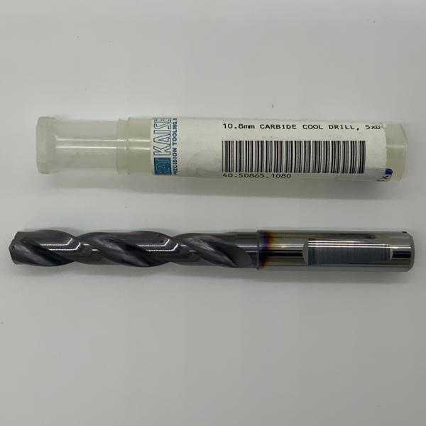 Sphinx Solid Carbide 2 Flute Drill .4252 (10.8mm) Cutting Dia X 2.35 Flute Length Coolant Thru