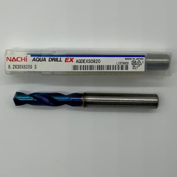 Nachi Solid Carbide 2 Flute Drill .3228 (8.2mm) Cutting Dia X 1.42 Flute Length