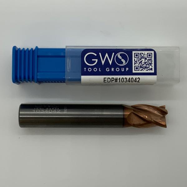 GWS Solid Carbide 4 Flute Variable Endmill .5000 (1/2”) Cutting Dia X .63 Flute Length With .015” Corner Radius