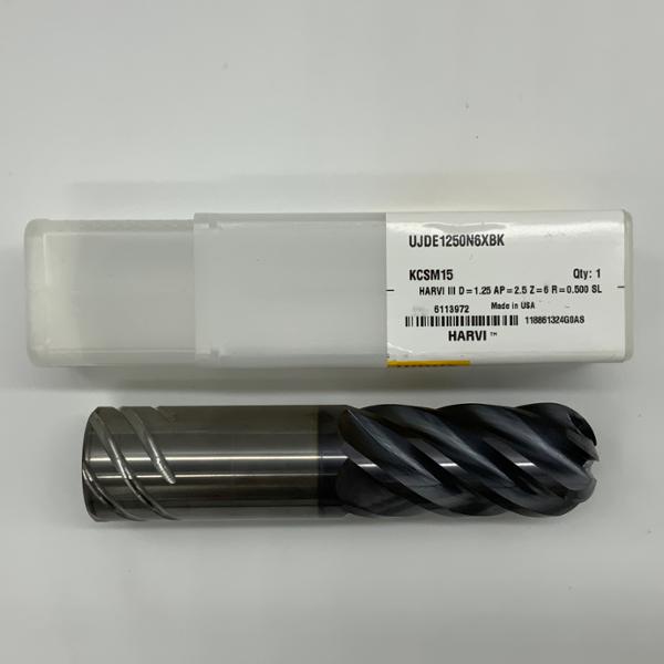 Kennametal Solid Carbide 6 Flute Endmill 1.250 (31.75mm) Cutting Dia X 2.5 Flute Length With .500 Corner Radius