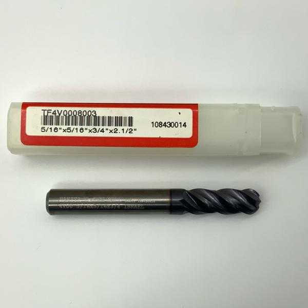 Hanita Solid Carbide 4 Flute Ball Endmill .3125 (5/16”) Cutting Dia X .75 Flute Length