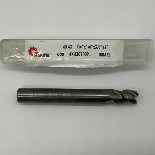 Hanita Solid Carbide 3 Flute Endmill .250 Cutting Dia X .375 Flute Length