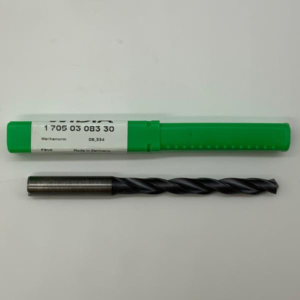 Widia Solid Carbide 2 Flute Drill .3281 (21/64”) Cutting Dia X 2.88 Flute Length Coolant Thru