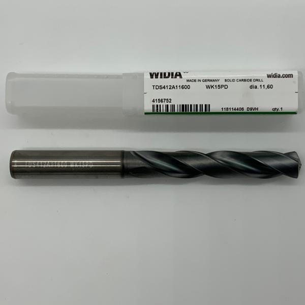 Widia Solid Carbide 2 Flute Drill .4567 (11.6mm) Cutting Dia X 2.55 Flute Length Coolant Thru