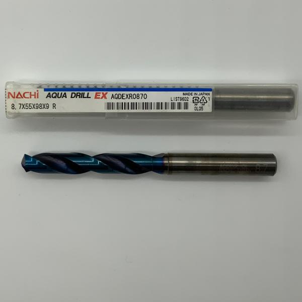 Nachi Solid Carbide 2 Flute Drill .3425 (8.7mm) Cutting Dia X 2.17 Flute Length