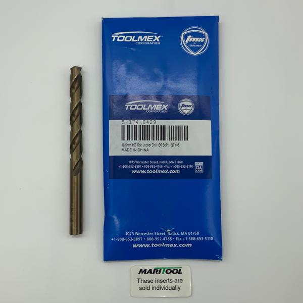 ToolMex HSS 2 Flute Drill .4291 (10.9mm) Cutting Dia X 3.23 Flute Length