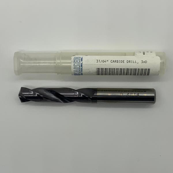Sphinx Solid Carbide 2 Flute Drill .4844 (31/64”) Cutting Dia X 1.92 Flute Length