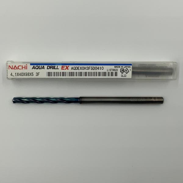 Nachi Solid Carbide 3 Flute Drill .1614 (6.1mm) Cutting Dia X 1.57 Flute Length Coolant Thru