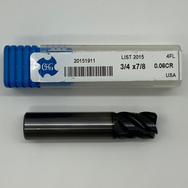 OSG Solid Carbide 4 Flute Roughing Endmill .7500 (3/4”) Cutting Dia X .875 Flute Length