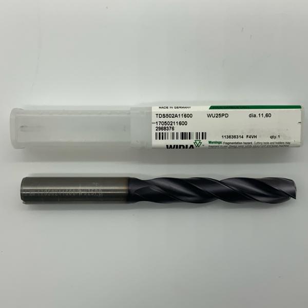 Widia Solid Carbide 2 Flute Drill .4567 (11.60mm) Cutting Dia X 2.50 Flute Length Coolant Thru