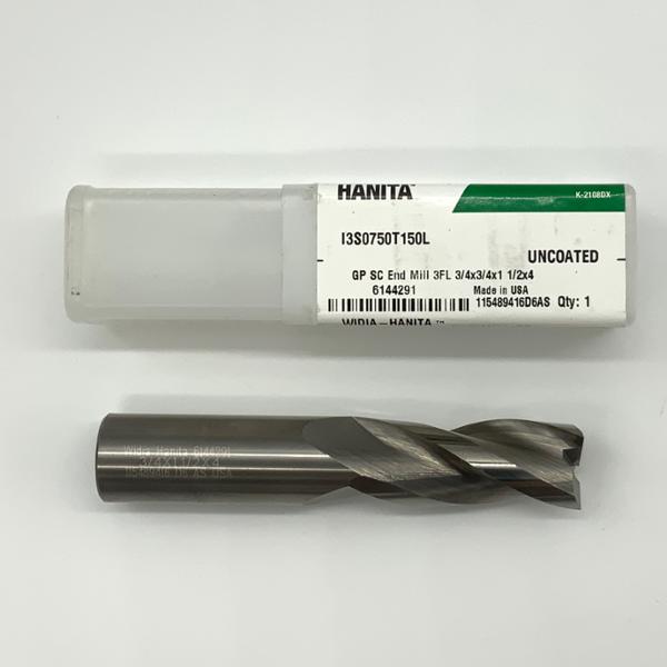 Widia Solid Carbide 3 Flute Endmill .7500 (3/4”) Cutting Dia X 1.50 Flute Length