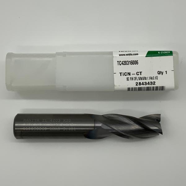 Widia Solid Carbide 3 Flute Endmill .6250 (5/8”) Cutting Dia X 1.25 Flute Length