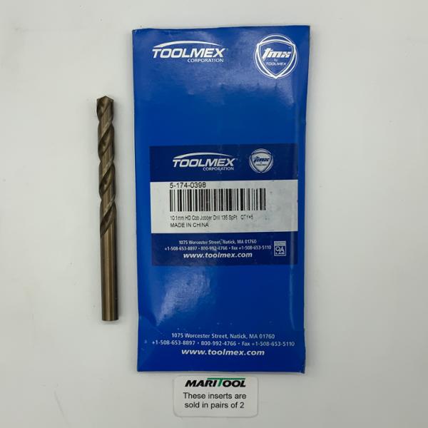 ToolMex HSS 2 Flute Drill .3976 (10.1mm) Cutting Dia X 2.89 Flute Length