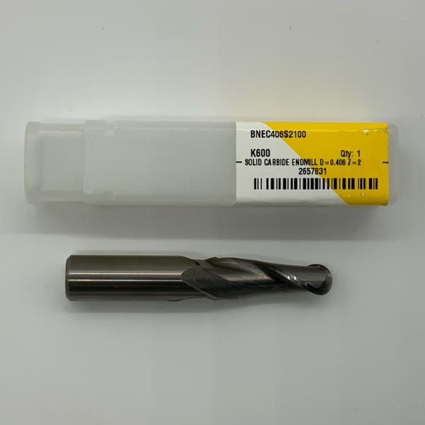 Kennametal Solid Carbide 2 Flute Ball Endmill .4062 (13/32”) Cutting Dia X 1.12 Flute Length