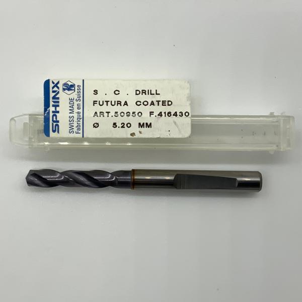 Sphinx Solid Carbide 2 Flute Drill .2047 (5.2mm) Cutting Dia X .89 Flute Length