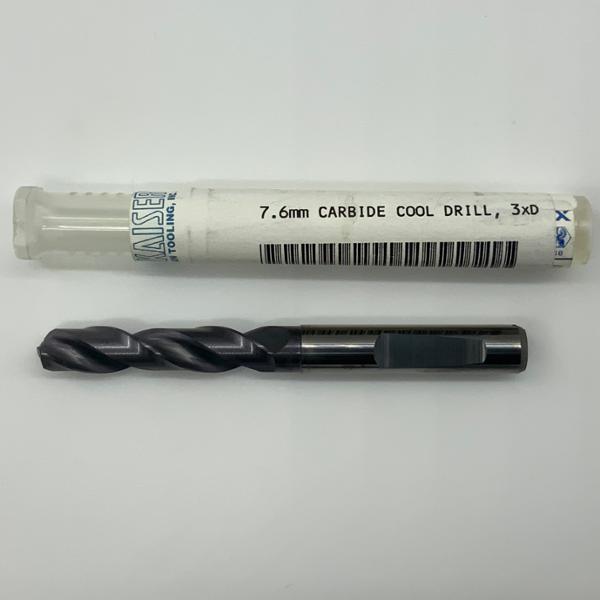 Sphinx Solid Carbide 2 Flute Drill .2992 (7.6mm) Cutting Dia X 1.30 Flute Length Coolant Thru