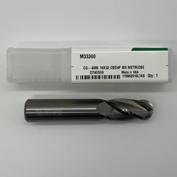 Widia Solid Carbide 4 Flute Ball Endmill .6299 (16mm) Cutting Dia X 1.25 Flute Length