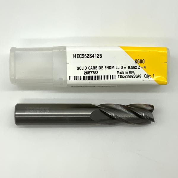 Kennametal Solid Carbide 4 Flute Endmill .5625 (9/16”) Cutting Dia X 1.25 Flute Length