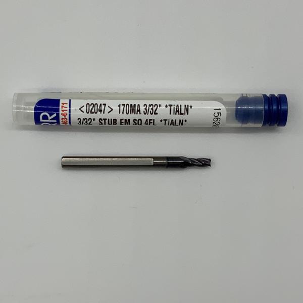 Garr Solid Carbide 4 Flute Endmill .0938 Cutting Dia X .23 Flute Length