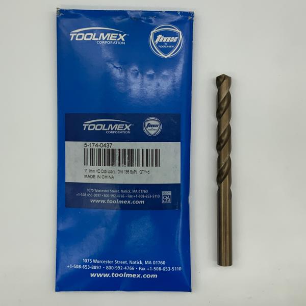 ToolMex HSS 2 Flute Drill .4370 (11.1mm) Cutting Dia X 3.13 Flute Length