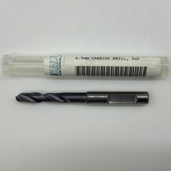 Sphinx Solid Carbide 2 Flute Drill .2559 (6.5mm) Cutting Dia X 1.04 Flute Length