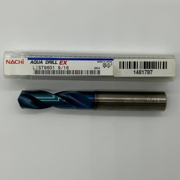 Nachi Solid Carbide 2 Flute Drill .5625 (9/16) Cutting Dia X 2.05 Flute Length