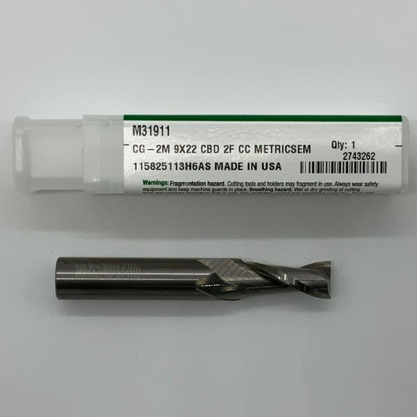 Widia Solid Carbide 2 Flute Endmill .3543 (9mm) Cutting Dia X .78 Flute Length